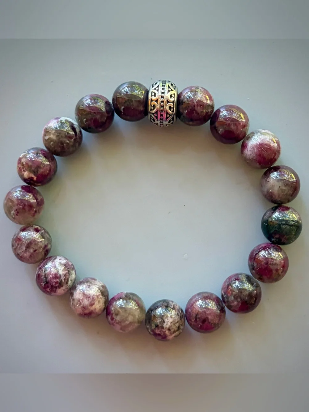Natural Eudialyte Handcrafted Bead Bracelet